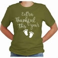 thumbnail image 2 of Extra Thankful This Year Shirt, Thanksgiving Maternity Shirt, Pregnancy Announcement Shirt(Olive-Large), 2 of 4