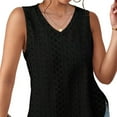 thumbnail image 6 of fatyb Women's V Neck Eyelet Tank Tops Embroidered Sleeveless Shirts Casual Plain Lightweight Blouses, 6 of 6