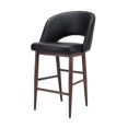 thumbnail image 4 of Executive Stool with PU Upholstery and Walnut Metal Frame – High Back Stool with Foot Rest, Mid-Century Style, Comfortable and Sturdy Seating for Offices and Modern Spaces, 4 of 4