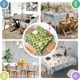 thumbnail image 4 of Yellow Lemon Fruit Leaves BlackWhite Pattern Square Tablecloth,Waterproof Square Table Cover,Wipeable Spillproof Washable Table Cover for Home Kitchen Party Decor 52"x52"(132x132cm), 4 of 6