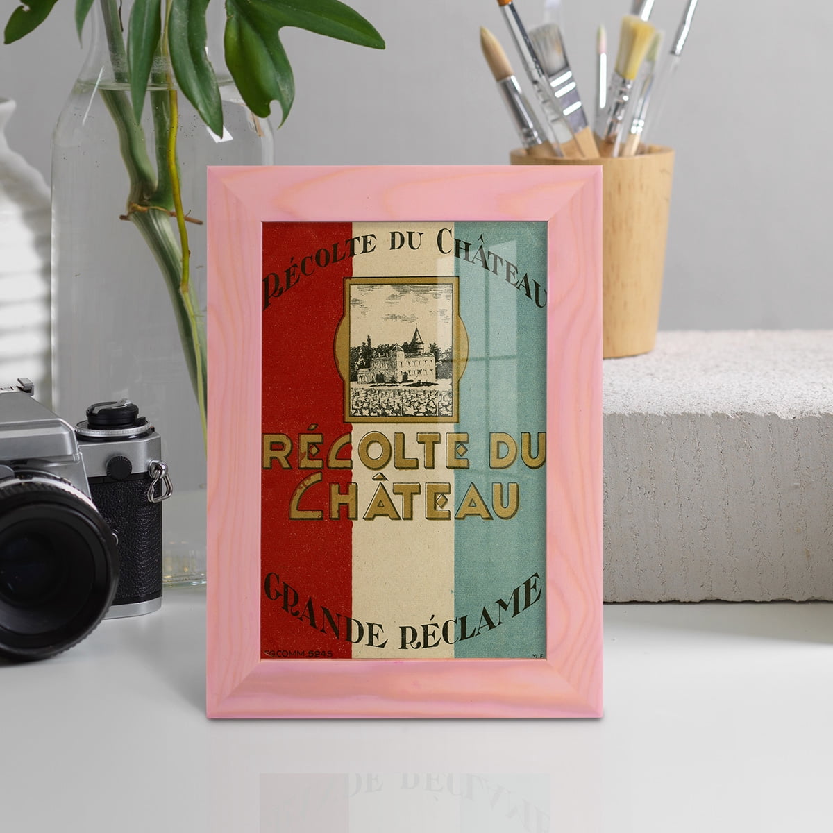 Recolte Du Chateau -Framed Print w/glass-Sunset Pink