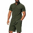 thumbnail image 5 of NAFUU Mens Summer Track Suits Fashion Casual Short Sleeve T Shirt And Shorts Set Leisure Versatile Comfortable Fit Sportswear Casual Daily Outfits, 5 of 9