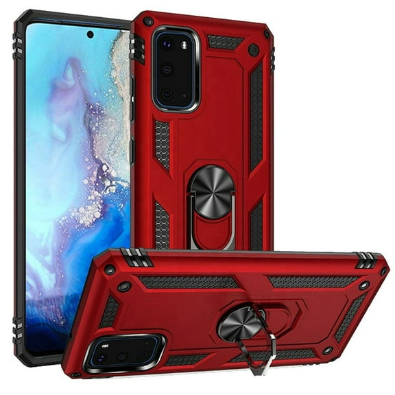 GSA Slim Shockproof Case w/Ring Stand for Samsung Galaxy S20 (6.2") Red