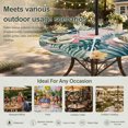 thumbnail image 6 of Round Outdoor Tablecloth with Umbrella Hole and Zipper, Summer Coastal Tablecloth with Elastic Waterproof, Palm Leaves Botanical Starfish Shell Beach Patio Table Covers for 55" - 60" Pool Tables, 6 of 9