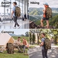 thumbnail image 6 of New York Xpress 40L Camo Backpack for Men & Women, Large Capacity Hiking Travel Backpack with Multiple Pockets, BP8023 - Deep Khaki, 6 of 7