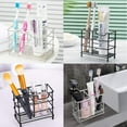 thumbnail image 4 of Rongsi Toothbrush Holders,304 Stainless Steel Bathroom Toothbrush Holder Toothpaste Holder Stand Bathroom Accessories Organizer with 4 toothbrush slots(Black), 4 of 8