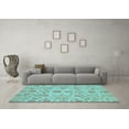 thumbnail image 3 of Ahgly Company Indoor Square Oriental Light Blue Traditional Area Rugs, 5' Square, 3 of 4
