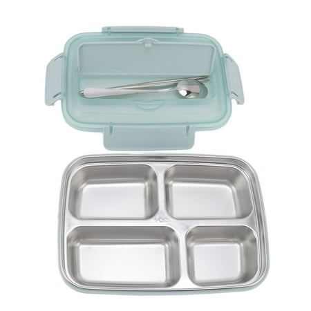 Lunch Box 4 Compartments Design 304 Stainless Steel Matching Tableware ...