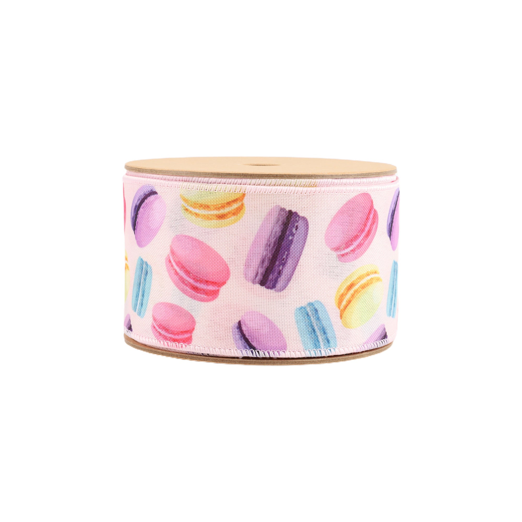 LaRibbons 2 1/2" Wired Ribbon, Pastel All Over Macaroon, 10 Yard Roll