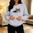 thumbnail image 2 of UDAUDU Womens Pet Pouch Hoodies with Pockets Oversized Pet Hoodies Casual Lightweight Dog Pouch Fall Winter Hooded Sweatshirt Gray S, 2 of 5
