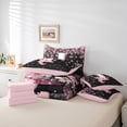 thumbnail image 6 of Manfei Girls Pink Monogrammed Bedding Comforter Set 7 Pieces, Personalized Letter I Queen Bedding Sets, Kawaii Axolotl Cherry Blossoms Queen Sheet Sets, Breathable Home Decor, 6 of 8