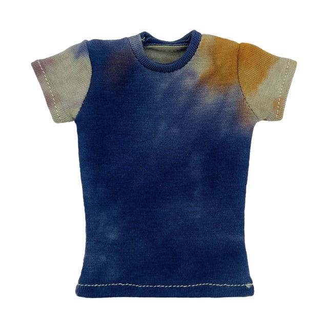 Camiseta de figura de acción femenina a escala 1/6, ropa en miniatura, cómoda y portátil. azul