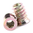 thumbnail image 1 of M Buder Tuercas De Inserción Para Madera Tipo Tornillo Acero Al Carbono Galvanizado Cabeza Hexagonal Fijación Muebles Carpintería Conector Roscado Talla M6*17mm Paquete 20 Piezas, 1 of 9
