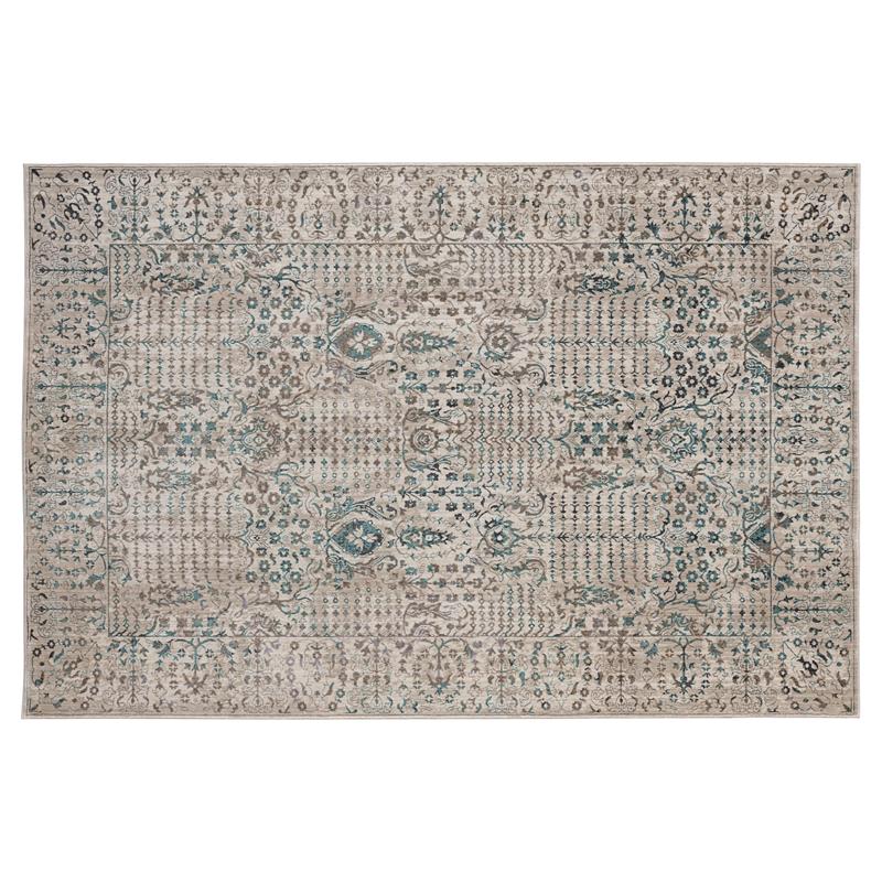 Mda Home Joel 8 X11 Floral Botanical Traditionalfabric Area Rug In Beige Blue Walmart Com Walmart Com