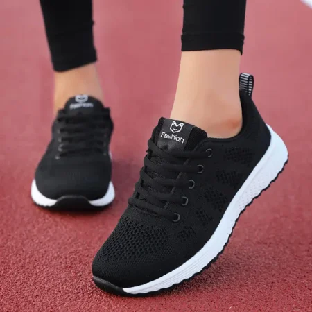 

Women‘s Casual Sneakers Breathable Sport Shoes Color-block Lace-up Running Shoes