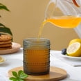 thumbnail image 5 of Juego de 2 vasos para beber de cristal vintage, vasos de vidrio con forma de tachuela de 12 oz, vaso de agua transparente con relieve, para cerveza, cócteles y whisky, 5 of 5