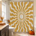 thumbnail image 2 of Bohemia Shower Curtain, Waterproof Shower Curtains for Bathroom, Retro Abstract Aesthetic Sunshine Boho Yellow Washable Fabric Bathtub Curtain Set Bath Decor with 12 Hooks Standard 72"x72", 2 of 8