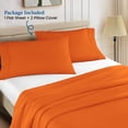 thumbnail image 5 of 400 Thread Count 100% Egyptian Cotton 3-Piece Flat Sheet (1 Flat + 2 Pillow Covers) Size Twin Color Orange Solid, 5 of 5