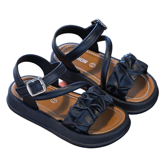 Weebloom Toddler Kids Sandals Girls Fashion Flip Flops Non- Rubber Soles Fasteners Hook & Loop Summer Shoes Beach Walking Sandal
