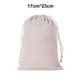 thumbnail image 4 of Cotton Linen Storage Bag Reusable Rectangular Pants Pouches Bags Rice Solid Color Jewelry Underwear Cosmetic Household Drawstring Pouch Pocket 17x23cm, 4 of 9