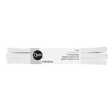 1-1/2 Ribbed Non-Roll Elastic, White, 2-1/2 yd - Prym Consumer USA Inc