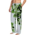 thumbnail image 2 of Balery Men'S Watercolor Green Leaves Pants,Sleepwear Pants,Pajama Pants,Pj Bottoms Drawstring And Pockets-Small, 2 of 9
