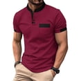 thumbnail image 4 of CHGBMOK Mens Casual Henley Shirts Short Sleeve Button Golf Shirts Slim Fit Shirt with Pocket & Collar Spring Summer Trendy Tops, 4 of 4