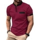 thumbnail image 3 of Ceisia Contrast Panel Stand Collar Shirt Men's Slim Fit Short Sleeve Casual Top with Pocket Red XXL Gifts, 3 of 5