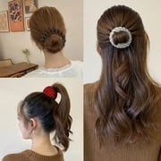 7Pcs Bird Nest Magic Hair Clip, DUAIU Lazy Bird's Nest Plate Hairpin, Expandable Ponytail Holder, Velvet Hair Clips, Hairpin Donut Hair Bun Maker for Women Girls Long Natural Hair Accessories
