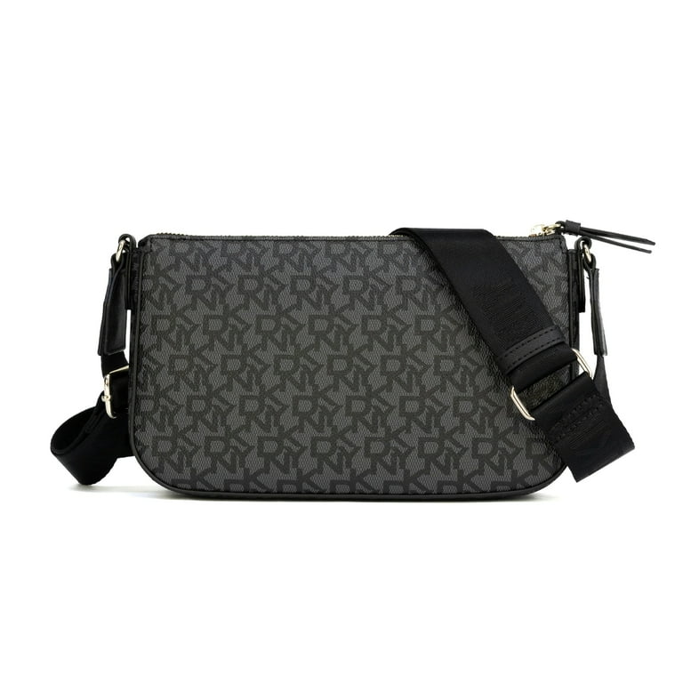 DKNY Logo Monogram Crossbody Bag Black
