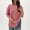 Red, variant on Post Shoulder Surgery Shirts for Women Tear Away Side Snap Chemo Port Shirts Short Sleeve Adaptive Blouses