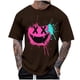 thumbnail image 2 of Blusas y camisas de manga corta con cuello redondo para hombre, blusas casuales de verano a la moda con cuello redondo y estampado para hombre., 2 of 4