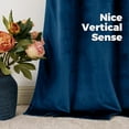 thumbnail image 6 of 108 inch Blue Velvet Curtains for Living Room, Thermal Insulated Blackout Curtains Room Darkening Drapes with Back Tab and Rod Pocket for Bedroom, Set of 2 Panels, 52 x 108 Inch, 6 of 17