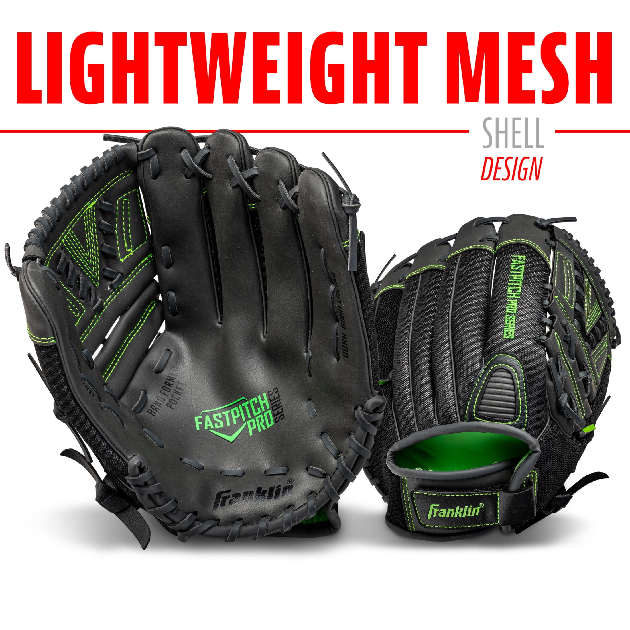 Franklin Sports Fastpitch Pro Softball Glove, 12.5 in, Lime Green, Right Hand Throw
