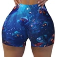 thumbnail image 2 of Susaid Deep Sea Glowing Fishes Print Intensify Workout Shorts for Women Seamless Scrunch Short Gym Yoga Running Sport Active Exercise Fitness Shorts-Medium, 2 of 8
