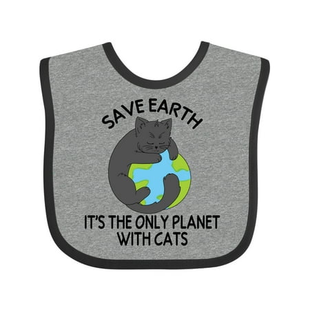 

Inktastic Save Earth It s the Only Planet with Cats with Black Cat Gift Baby Boy or Baby Girl Bib
