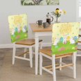 thumbnail image 5 of Happy Easter Chair Covers Set of 6 Easter Rabbits Eggs Floral Grass Yellow Background Chair Back Covers Stretch Removable Washable Slipcovers Protector for Dining Room Kitchen Party Decor, 5 of 9