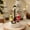 B, variant on Light Up Christmas Mini Village Resin Figurine Winter Snow Scene Desktop Ornament Warm LED Lamp Santa Snowman Holiday Decoration Home Office Tabletop Display Gift