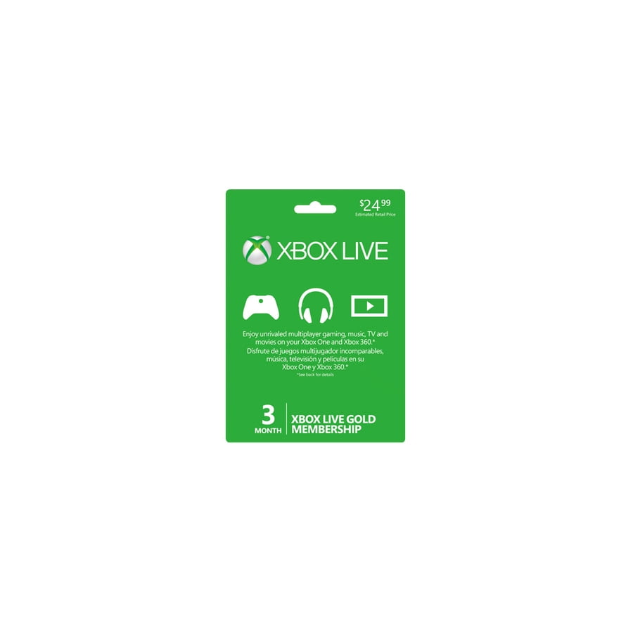 Months Xbox Live Card Price Microsoft Xbox Live Gold 3-Month