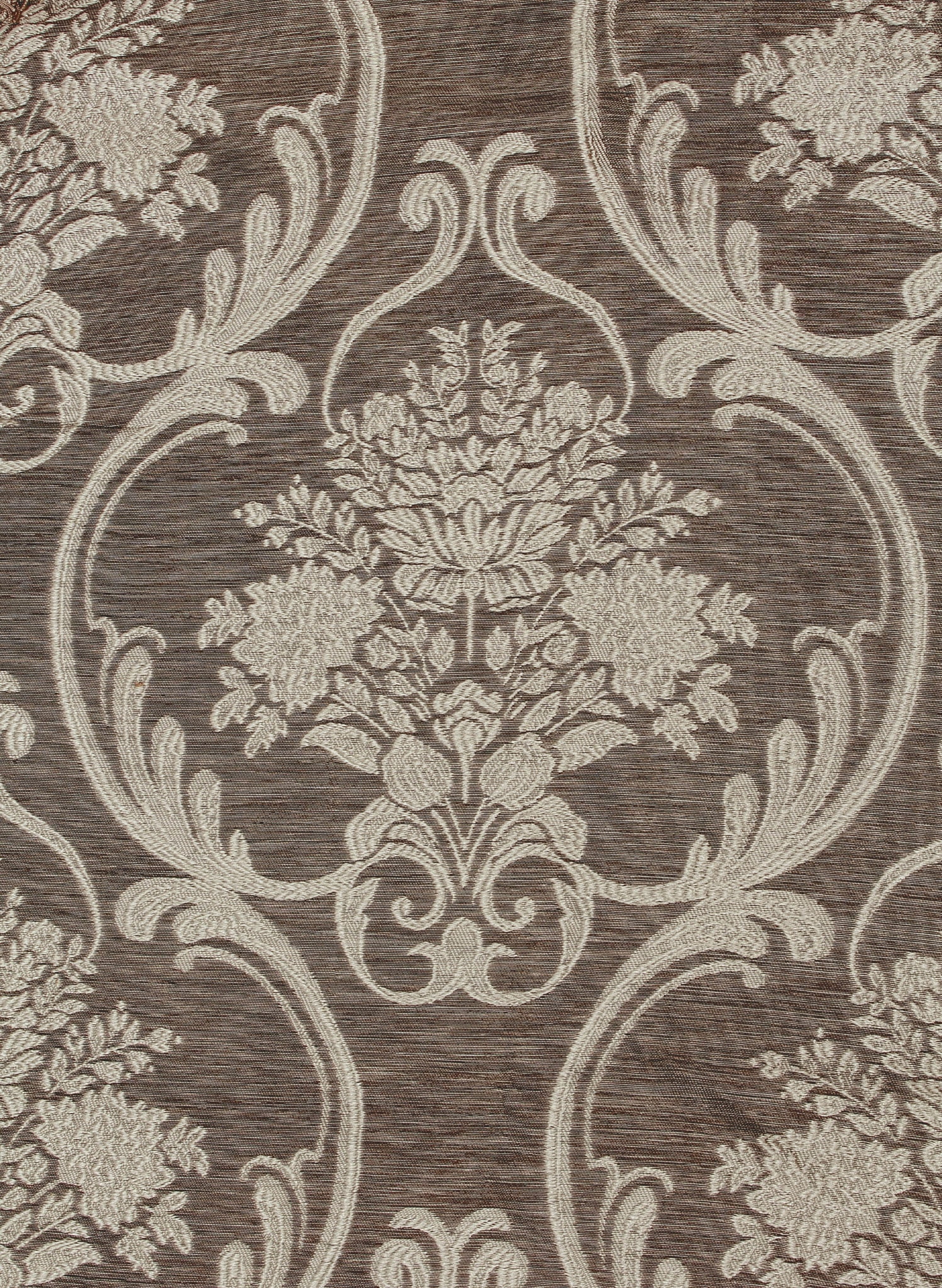 Venice Classic, Traditional Floral Rod Pocket Light Filtering Curtains, 54" x 84"