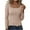 Khaki, variant on Womens Lace Long Sleeve Shirts Crew Neck Business Casual Blouses Ribbed Slim Going Out Tops Shirt,Khaki