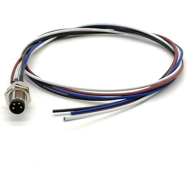 ZOUSSIQI M8 Cable Connector 4 Pin Male Solder Type Panel Aviation for Cable 24AWG 0.5M Straight Waterproof CA919-48481