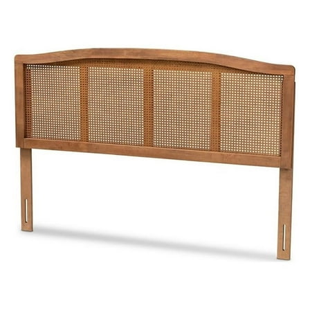 Bowery Hill Modern Wood King Size Headboard with Woven Detailing in Brown