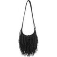 thumbnail image 2 of Vintage Fringe Hobo Bag for Women Black Fringe Purse Fringe Satchel Tassel Bag Fringe Shoulder Bag, 2 of 6