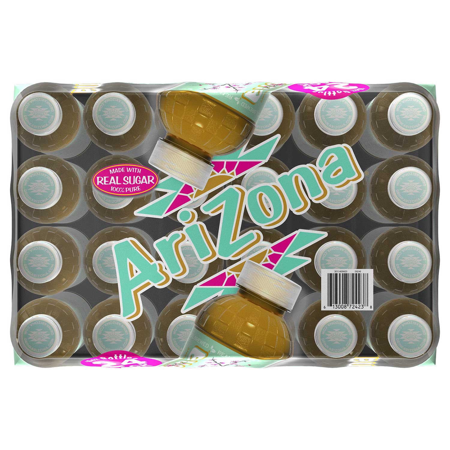 AriZona Green Tea with Ginseng and Honey, 16 Oz, Pack of 24