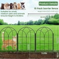 thumbnail image 3 of Black Garden Fences Animal Barrier, 12.55" * 16.48" Garden Border Fencing, Rustproof Metal No Dig Fence for Dogs, Outdoor Fence, Dog Fencing for Patio, Flower Bed, Farm (Medium 10 PCS), 3 of 8