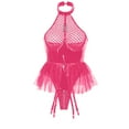 thumbnail image 3 of Leesechin Womens Jumpsuits Clearance Leather Mesh Hanging Neck Underwear Net Gauze Skirt Garter Belt Onesie Solution Sexy Suit Sexy Underwear, 3 of 5