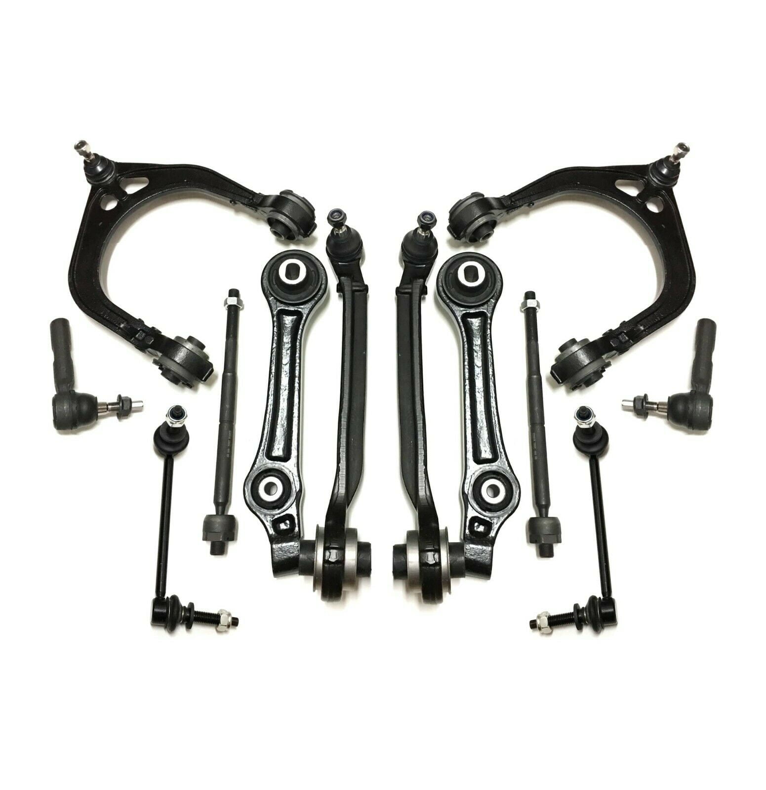 12 Pc Upper & Lower Control Arm Sway Bar Links Tie Rod Ends Suspension