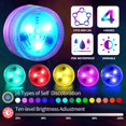 thumbnail image 5 of 6pcs Mini Submersible LED Lights, Waterproof Underwater Lamp RGB Multicolor LED Candles Lighting with Remote Controls for Swimming Pool Pond Aquarium Vase Halloween Christmas Decoration, 5 of 5