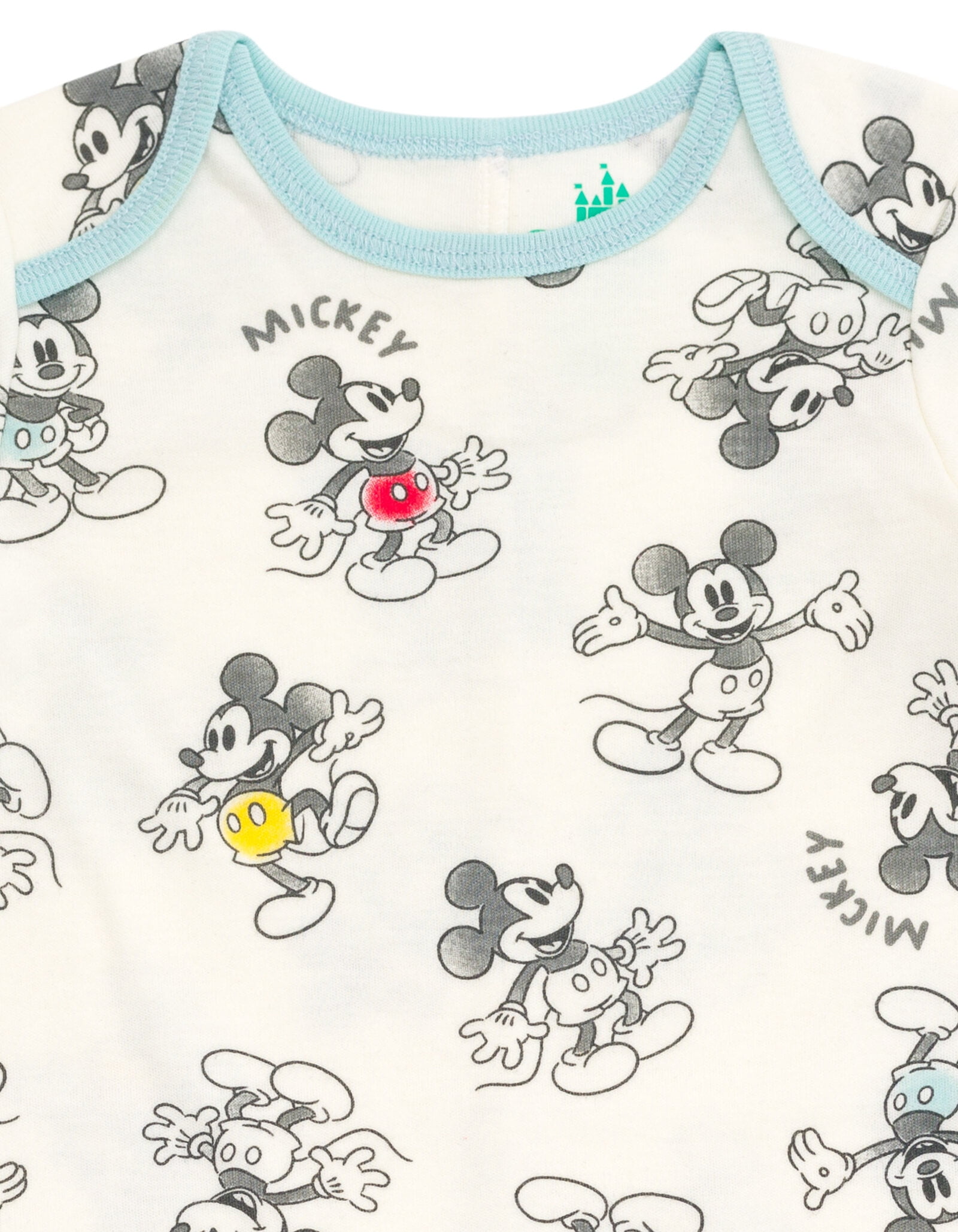 Disney Mickey Mouse Baby Boys' One Piece Romper Set Mickey Blue White